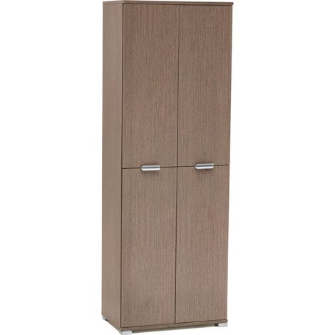 Armadio tuttopiani 4 ante in nobilitato bilaminato Linea Classic -  Gray
