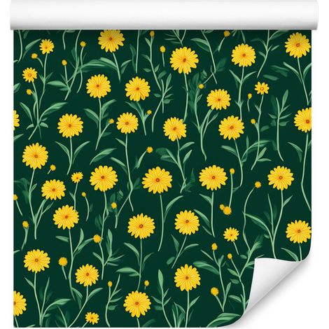 Papel pintado Dandelion, verde mar y verde botella, 50x1000 cm (1/5)
