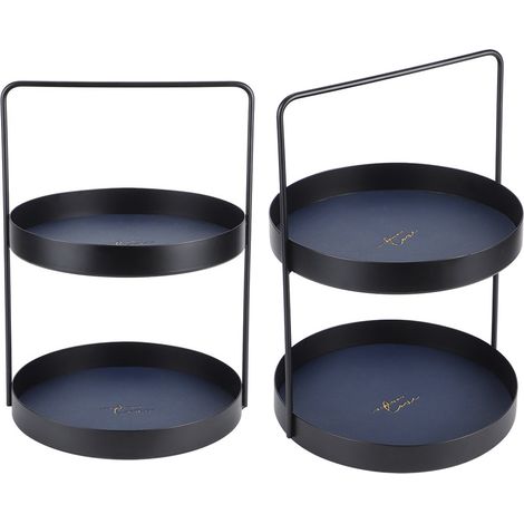 Plateau de présentation à double niveau pour maquillage et bijoux, présentoir à cupcakes et desserts, décoration pour la maison ou le bureau (1/5)