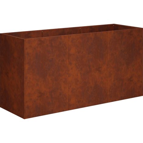 Cache-pot de jardin Rouillé 120 x 40 x 60 cm Acier patiné vidaXL (1/5)