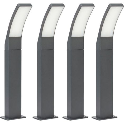 Arum Lighting – Lot de 4 bornes LED 12W – Éclairage blanc chaud 1260Lm – Hauteur 60cm – IP54 pour extérieur – Fonte d'aluminium