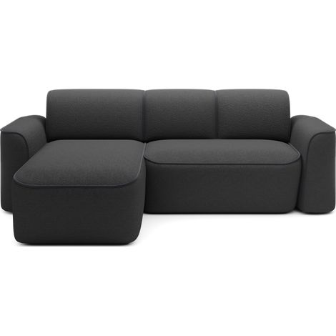 Canapé d'angle relax électrique en tissu DUMAS - Innovation bien-être angle gauche-Gris foncé-angle gauche (1/5)