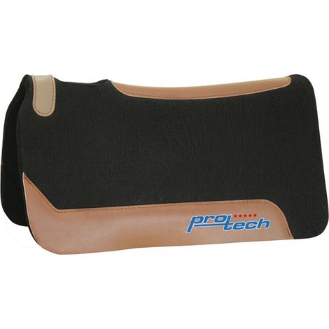 Tapis de selle western en néoprène et feutre avec trous de ventilation au garrot et inserts en cuir