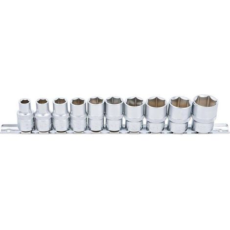 Jeu de Douilles Six Pans 1/2 - 10 pcs - Acier Résistant - Précision et Durabilité, Cliquet 1/2 - D-Work (1/5)