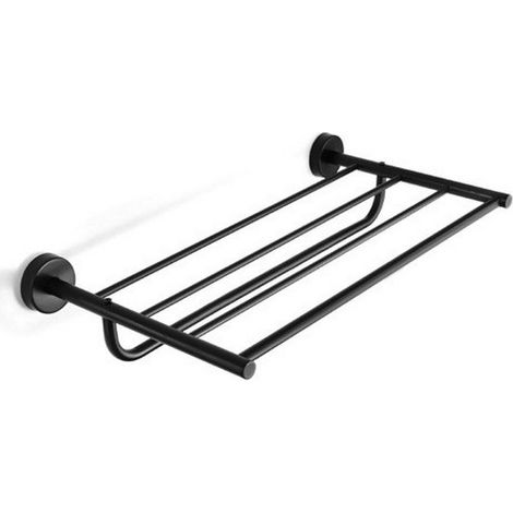 Portsalviette a barre per hotel 50cm in acciaio inox nero opaco  MIRA-N kamalu