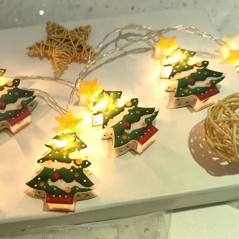 Guirlande Lumineuse Étoile - 20 LED Blanc Chaud - Câble Transparent - Alimentation Sur Piles AA - Pour Décoration Intérieure Noël Halloween (1/2)