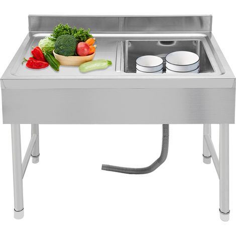 Évier De Cuisine Commercial Barre De Préparation Évier Simple En Acier Inoxydable
