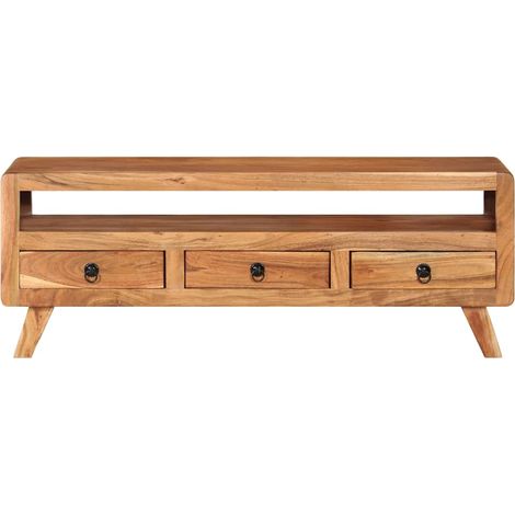 Meuble TV, Étagère TV, Meuble de Salon, 110x30x40 cm Bois d'acacia massif OIB9988E (1/5)