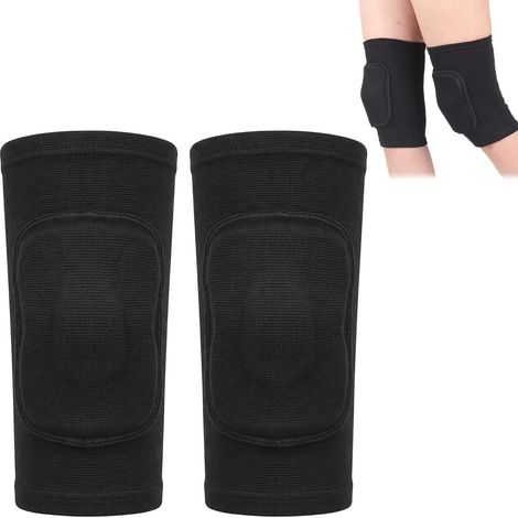1 Paire Genouillère Sport pour Danse et Volleyball, Protège Genoux avec Mousse Épaisse Antidérapante, Protection Genoux Enfant et Junior pour Gymnastique, Yoga, Roller, Noir, Taille S (1/5)