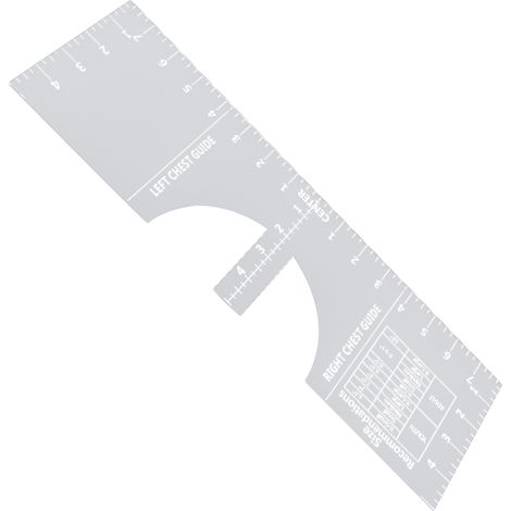 T-Shirt-Drucklineal, Acryl-Ausrichtungswerkzeug, Zentrierlehre für Rundhalsausschnitte, Messführung für Nähzubehör (1/5)