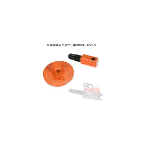 Herramientas para desmontar el embrague de la motosierra, herramienta universal para desmontar el volante del embrague con tope de pistón, color naranja - Crezuo