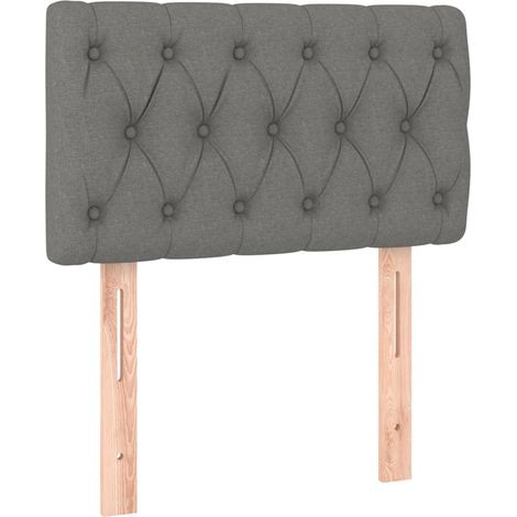 Testiera letto accessorio arredo camera da letto 80 x 7 x 78/88 cm tessuto grigio scuro TDL0203172