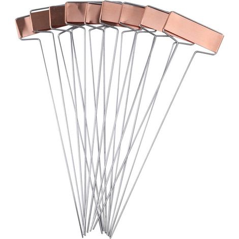 Lot de 25 étiquettes pour plantes en métal cuivré résistant aux intempéries, hauteur 10,5", zone d'étiquette 2,5'' x 7/8'' (1/5)