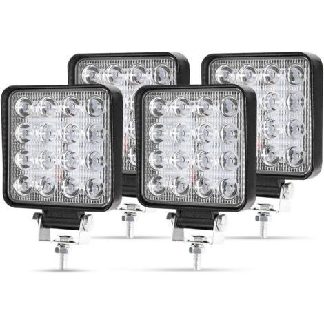 4 PCS Phare de Travail LED 4×48W, Projecteur Carré 12V-30V, Spot & Flood Longue Portée, Lumière de Recul pour Voiture, Camion, Tracteur, SUV (1/5)