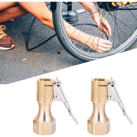 2 embouts de pompe à filetage femelle 1/4 pouce, collier de serrage en cuivre, collier de serrage pour valve d'air, coupleur pour accessoire de vélo (1/4 pouce) (1/5)