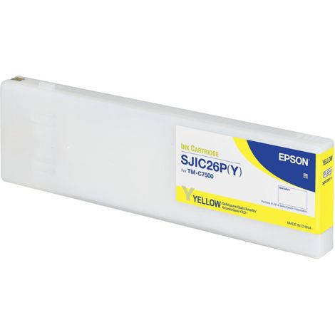 Cartuccia d'inchiostro originale Epson SJIC26P(Y) Giallo per stampante ColorWorks C7500 - Pigmento - Confezione da 1 pezzo (C33S020621) (1/2)