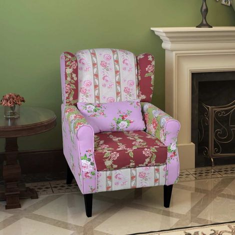 Fauteuil avec design de patchwork Tissu vidaXL (1/5)