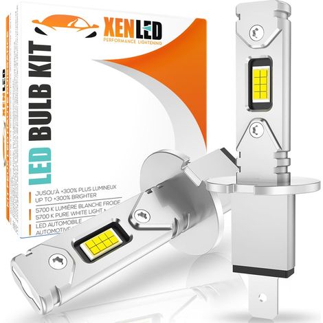 2x ampoules H3 LED Tiny1 Ultima 2200Lms réels 11W CANBUS - XENLED - voiture moto - ratio 1:1 - plug&play (1/5)
