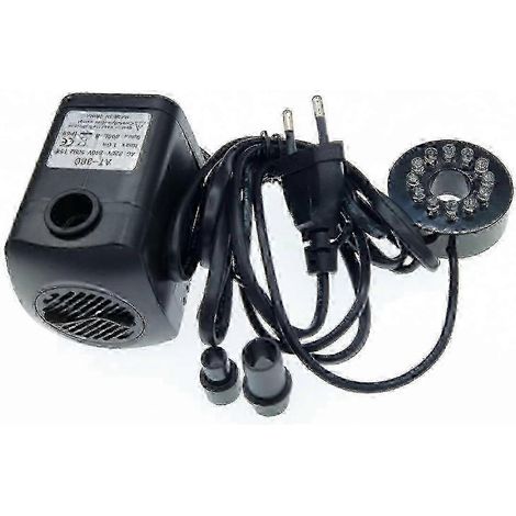 Pompe submersible pour fontaine avec éclairage LED à couleurs changeantes, idéale pour les aquariums et les bassins. Version AF 391, référence 1129. (1/5)