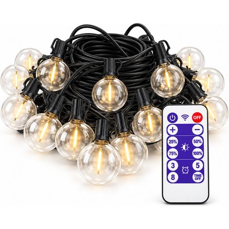30 m Guirlande Lumineuse Extérieur avec Télécommande - LED G40 Dimmer - 4 Modes et Minuterie - Étanche pour Jardin Balcon Terrasse Fête Camping Mariage (1/5)