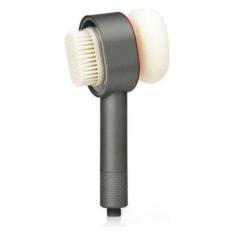 BARKBUSTERS Pommeau de douche avec filtre, douchette 3 en 1 avec brosses/éponge de nettoyage, massage, haute pression, ensemble de douche à économie d'eau pour eau dure (gris) (1/4)