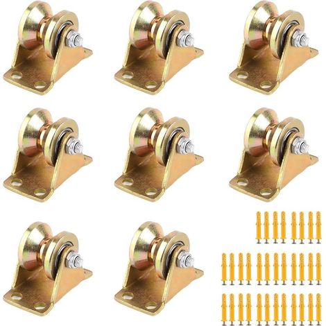 8 Pièces Poulie de levage, Poulie roue à rainure en V, Poulie de Mouflage, Poulie Simple, pour cable Poulie en acier pour cordes avec vis de montage, capacité de charge 100 kg/pièce (1/5)