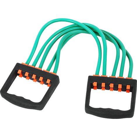 5 extenseurs de poitrine en caoutchouc avec câble de résistance puissant, vert, pour l'entraînement sportif et le fitness en salle de sport (1/5)
