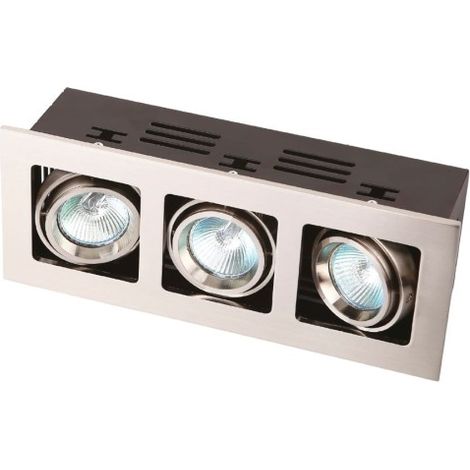 Faretto incasso orientabile argento rett. 3xGU5.3 Maxlight