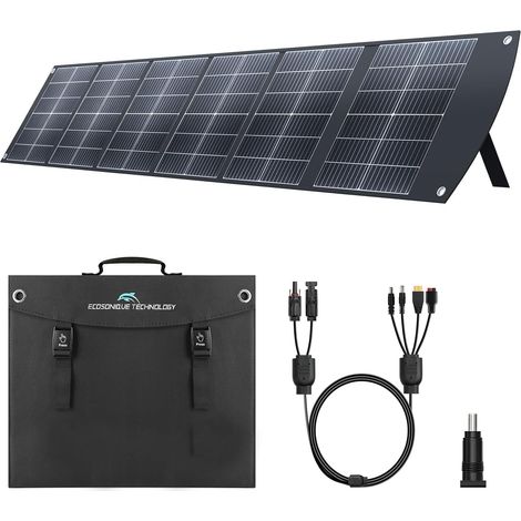 Panneau Solaire Portable 200 W Pliable avec Support USB-C PD3.0 et USB-A QC3.0, MC4 et sortie multiple pour stations électriques, générateurs, camping-cars, camping, randonnée (1/5)