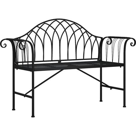 Maison Exclusive - 2-Sitzer-Gartenbank 128 cm Schwarz Stahl