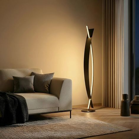 [GEBRAUCHT] B-Ware Lucande LED Floor Lamp Marija, Black, Metal, Height 140 Cm (1/2)