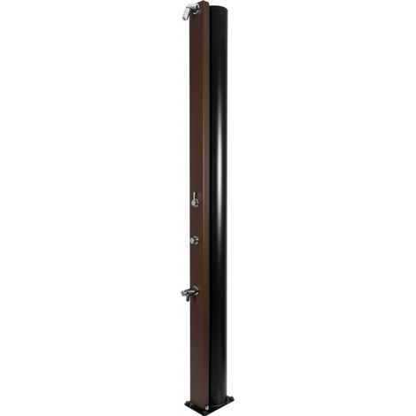Douche de piscine solaire ULTIMATE 40L avec rince pieds temporisé-Marron-Marron-17.5 --
