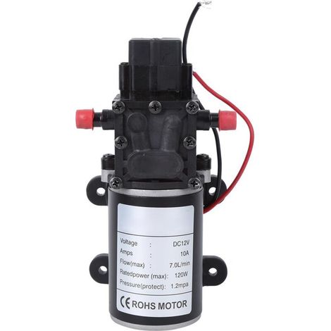 High-pressure intelligent diaphragm pump DC12V 120W 7L/min 10mm straight water outlet 12V motor (1/5)