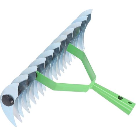 Rteau à chaume en acier inoxydable, dents à pointe incurvée, rteau à gazon pour feuilles, fournitures de jardin (1/5)