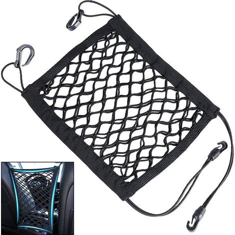 Filet de protection et organiseur de voiture - Universel et élastique - Poche filet pour siège de voiture - Pour l'eau, téléphone portable, jouet, barrière pour chien, (1/5)