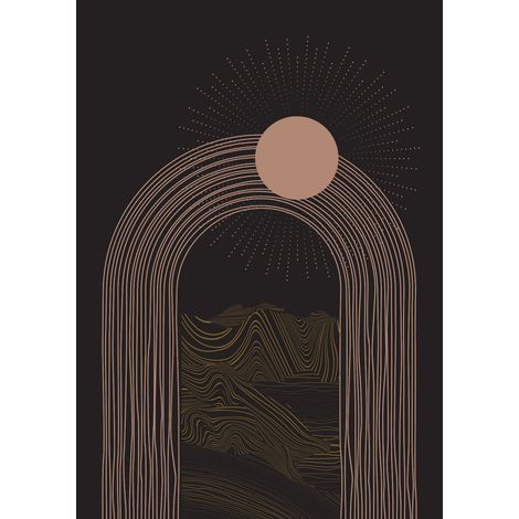 Papier peint panoramique - Paysage Boho - 130 cm x 184 cm (1/2)