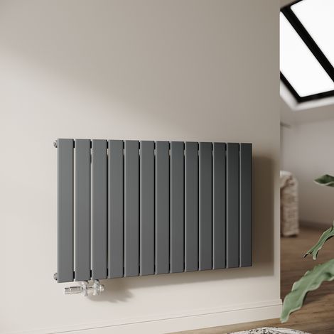 SONNI Radiateur eau chaude en acier Conception murale Vertical Radiateur chauffage central 630x1004mm Panneau Unique Anthracite (759W) Horizontal