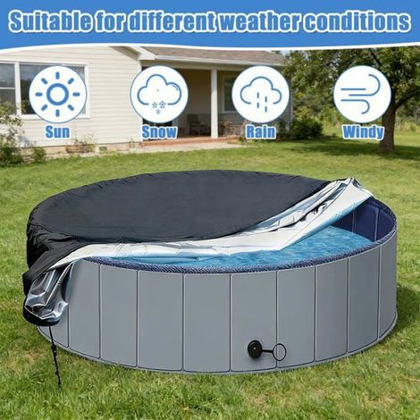 Housse De Protection Piscine - 160 X 30 Cm - Pour Piscine Ronde Gonflable Ou Spa Animal - Avec Cordon De Serrage - 1 Pièce (1/5)