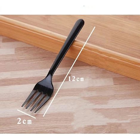 Fourchette lot de 100 plastique Fourchettes plastique noir (1/4)