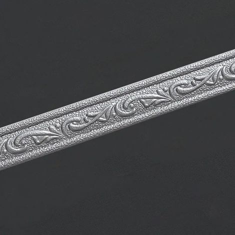 Bordure de papier peint argent Décoration murale amovible Frise Murale Autocollant Papier Peint Autocollant imperméable en PVC Plinthe Autocollant 4 X 230cm(1pcs) (1/5)