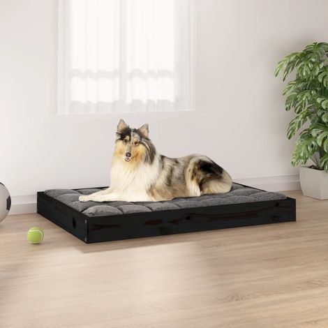 Cuccia per Cani in Legno Massello di Pino 91,5x64x9 cm vari colori colore: Nero (1/5)