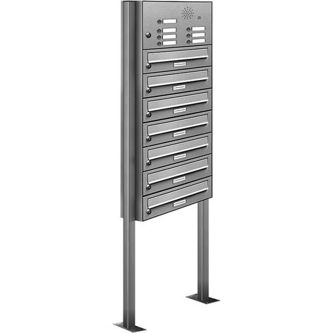 7er V2A Edelstahl Briefkasten Standanlage Freistehend mit Klingel (1/5)
