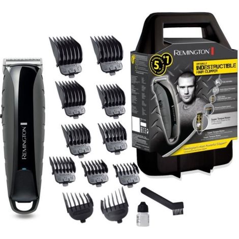 Tondeuse Cheveux Indestructible REMINGTON HC5880 - Lames Acier Japonais Auto-Affûtées - Batterie Dual Lithium