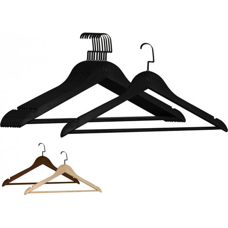 Lot de 40 cintres 44.5 cm pour vêtements adulte premium + avec crochet pivotant à 360° - Noir - Vivezen