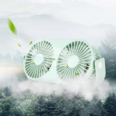 Ventilateur de bureau double, petit ventilateur de table avec un flux d'air puissant et un fonctionnement silencieux (1/3)