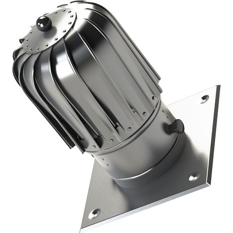 150-mm-Schornsteinaufsatz, säurebeständiger Edelstahl mit zusätzlicher Dachplatte (1/2)