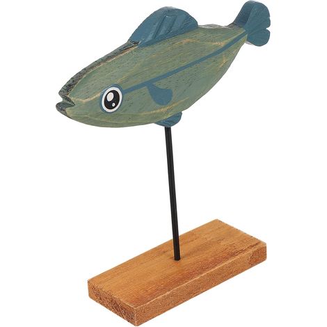 2 Pièces Ornements De Poisson Décoration De Poisson De Bureau Maison Rustique Poisson Nautique Décoration De Maison Accessoires pour La Maison Bois Poisson Artificiel Animal (1/5)