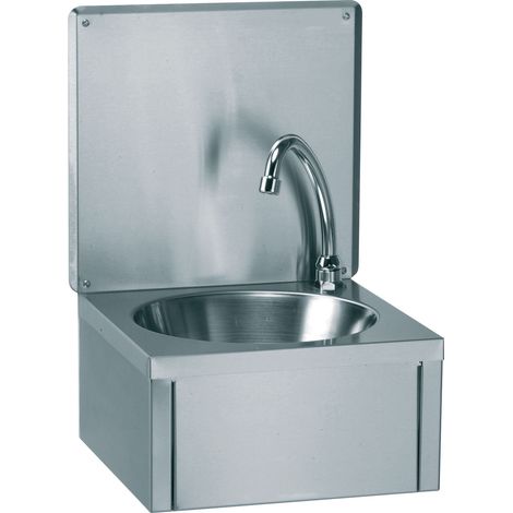 Lave Mains Inox Mural avec Dosseret et Distributeur Savon (1/2)