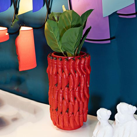 Vaso Elmo, Diseño con Chiles, Diámetro 13 cm, Rojo (1/5)