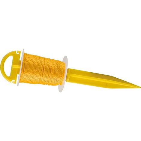 Baton avec corde a dresser 30m, 2,0mm jaune (1/2)